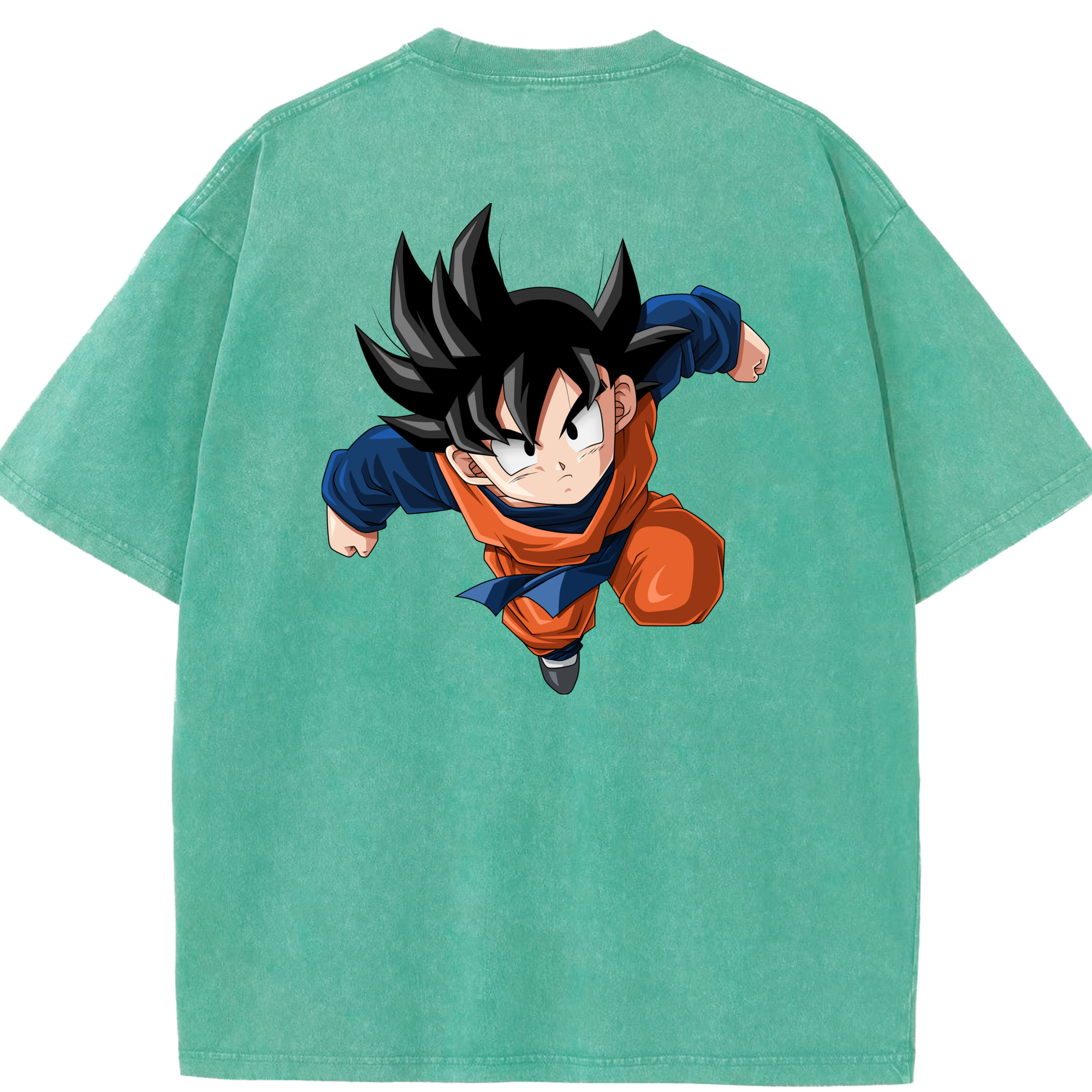 （画像用） ドラゴンボール 孫悟空（そん ごくう）Son Goku カカロット DRAGON BALL Kakarotto 綿100% ヴィンテージ風 半袖Tシャツ（背面プリント）